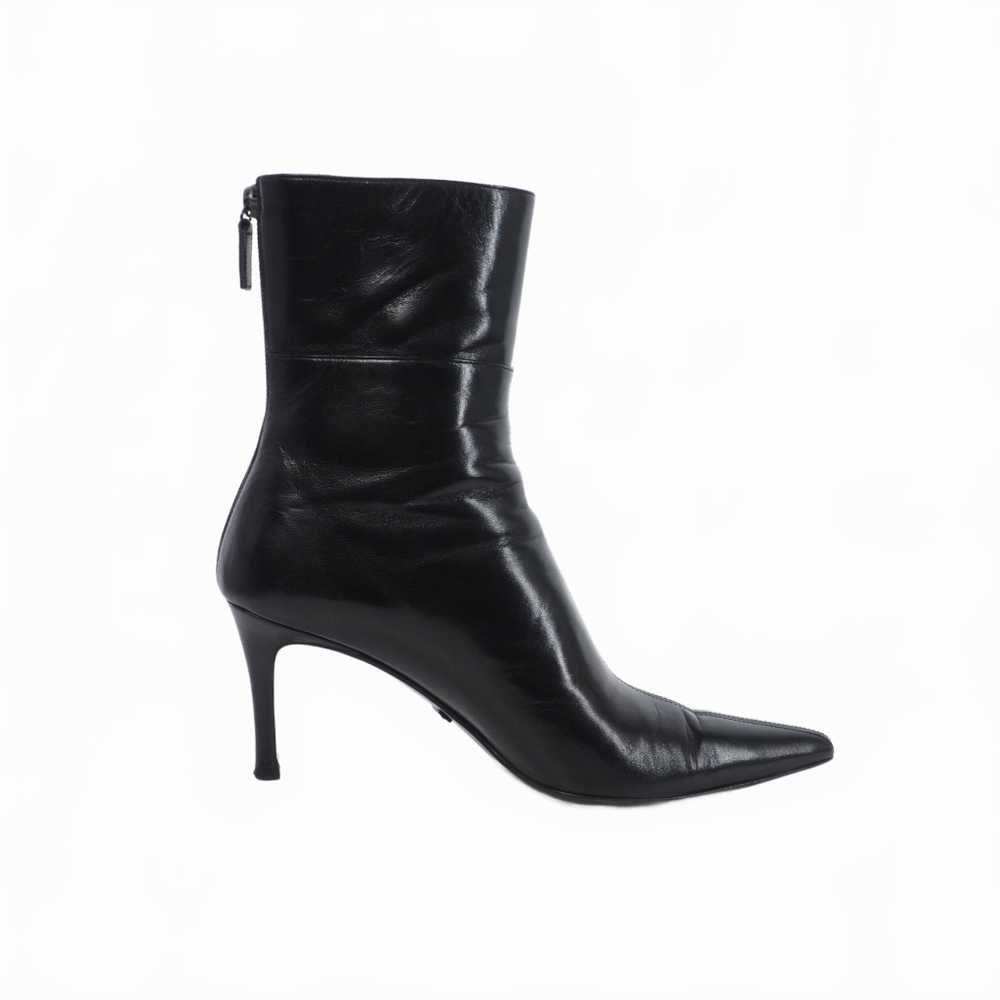 37.5 Gucci Short Zip Boots Stiletto Heel Leather … - image 3