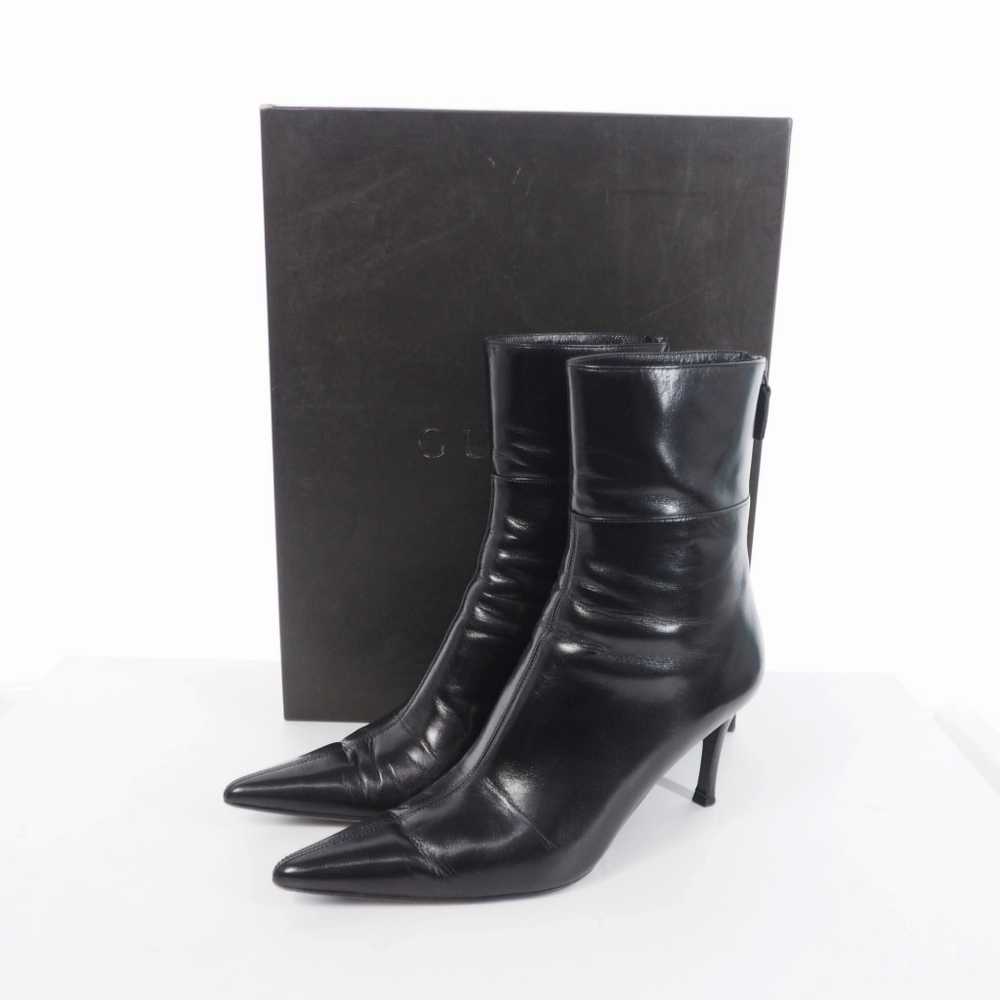 37.5 Gucci Short Zip Boots Stiletto Heel Leather … - image 7
