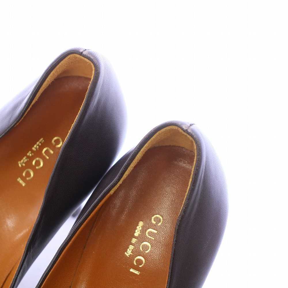 36 Gucci Pumps Round Toe Stiletto Heel Leather Pl… - image 7