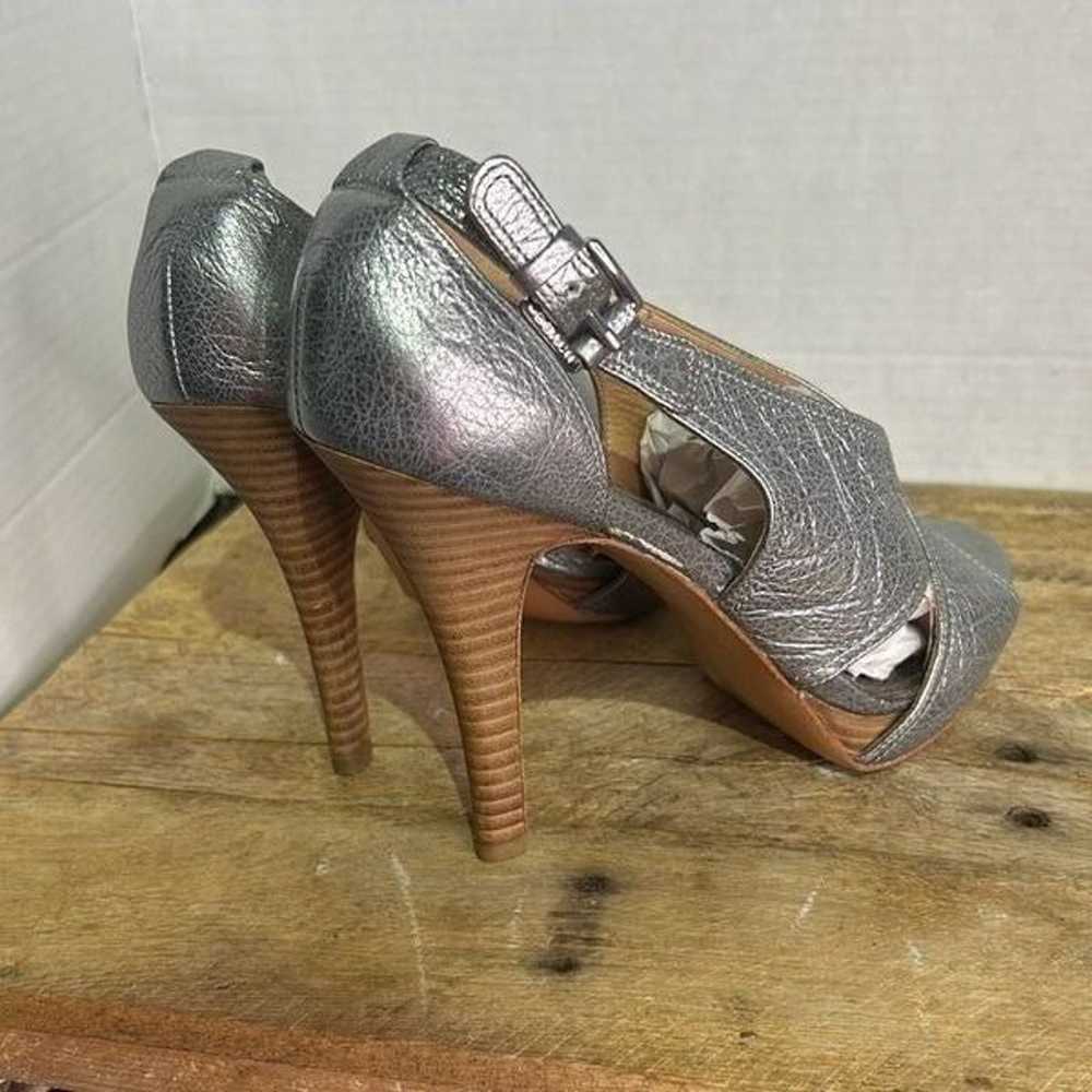 Coach adelle silver criss-cross pumps pebbled ope… - image 6