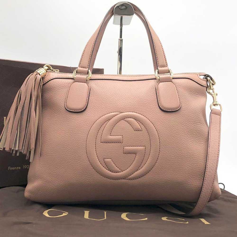 Authentic GUCCI 2way SOHO handbag shoulder pink b… - image 12