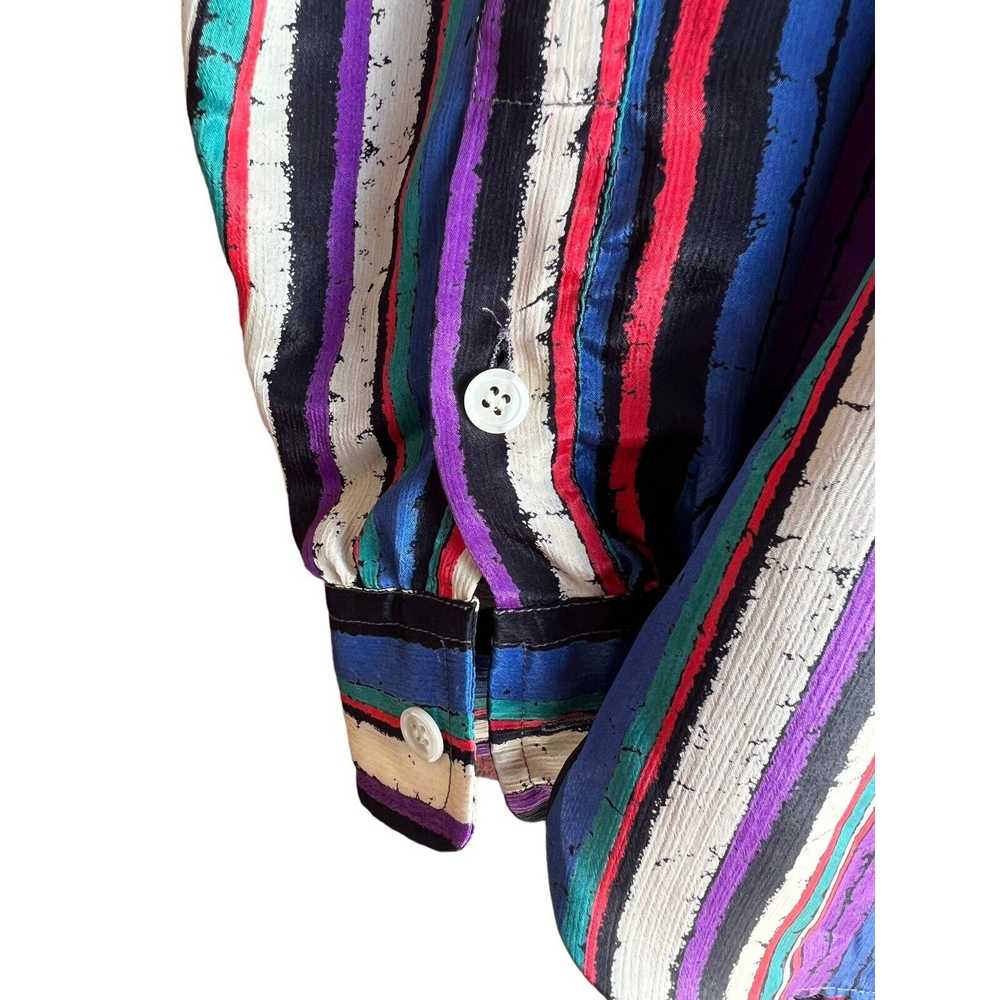 Evan Picone Vintage 70s Multi Colored Striped Blo… - image 4
