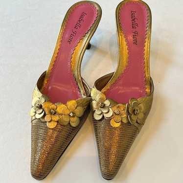 Isabella Fiore gold mules