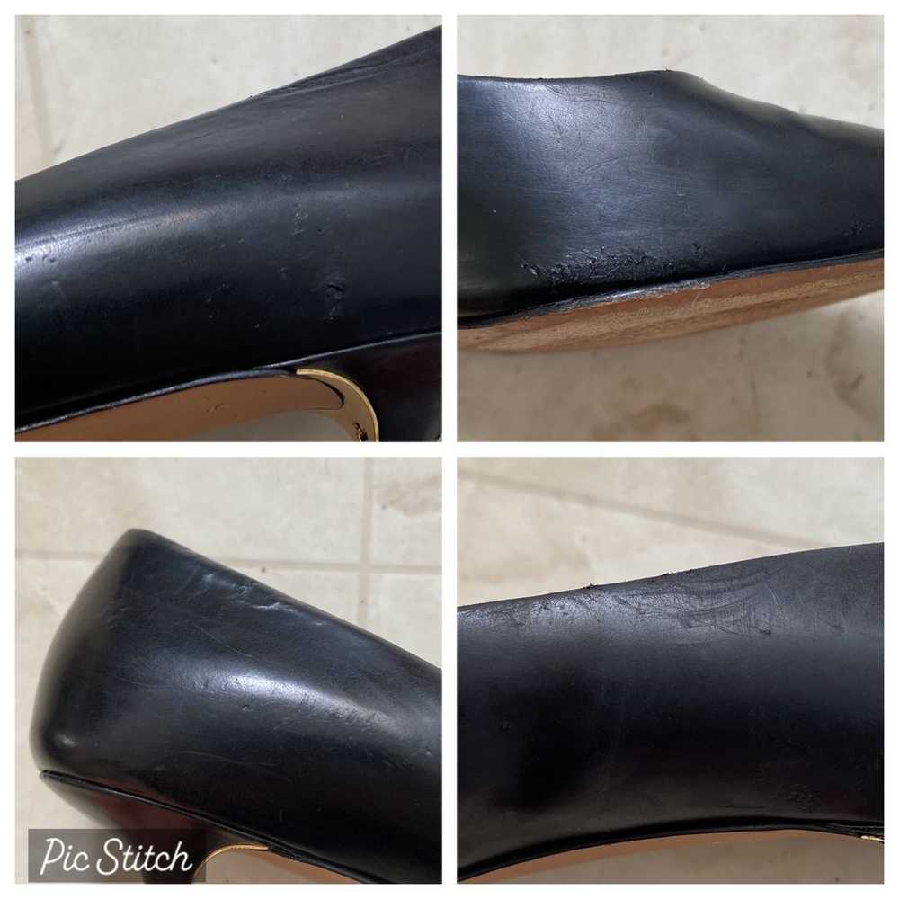 Tory Burch Black Leather Pointed Toe Kitten Heel … - image 12