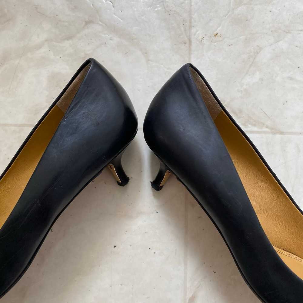 Tory Burch Black Leather Pointed Toe Kitten Heel … - image 5