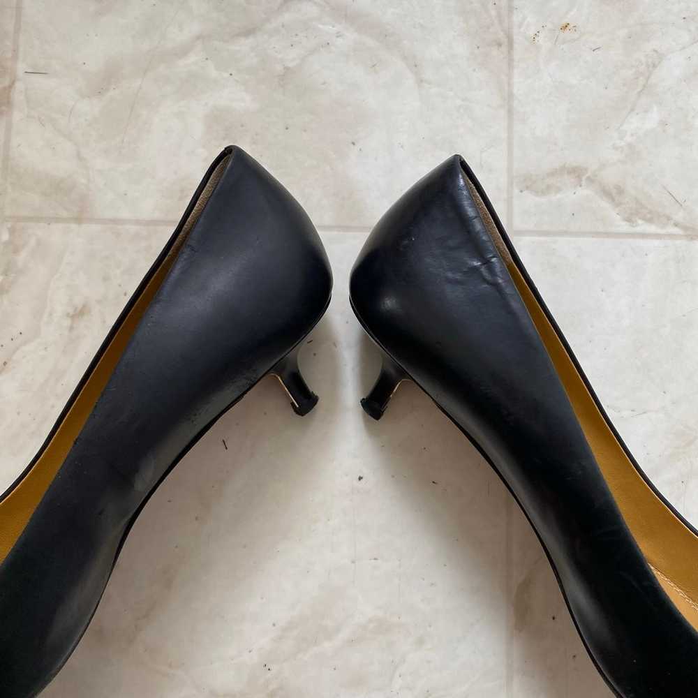 Tory Burch Black Leather Pointed Toe Kitten Heel … - image 6