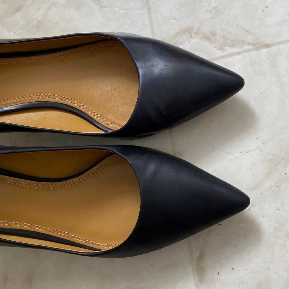 Tory Burch Black Leather Pointed Toe Kitten Heel … - image 7