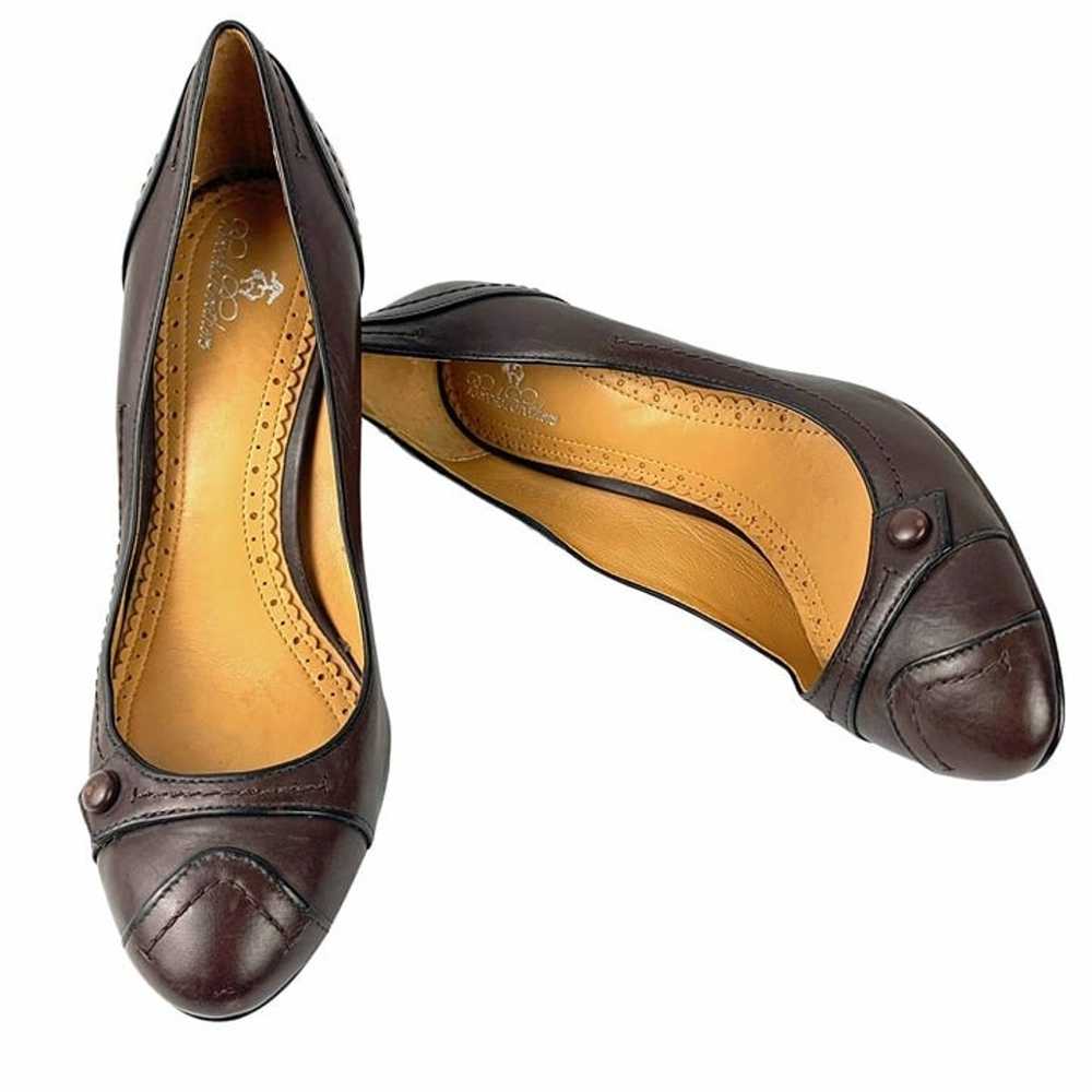 BROOKS BROTHERS Cocoa Brown Leather Classic Pumps - image 1