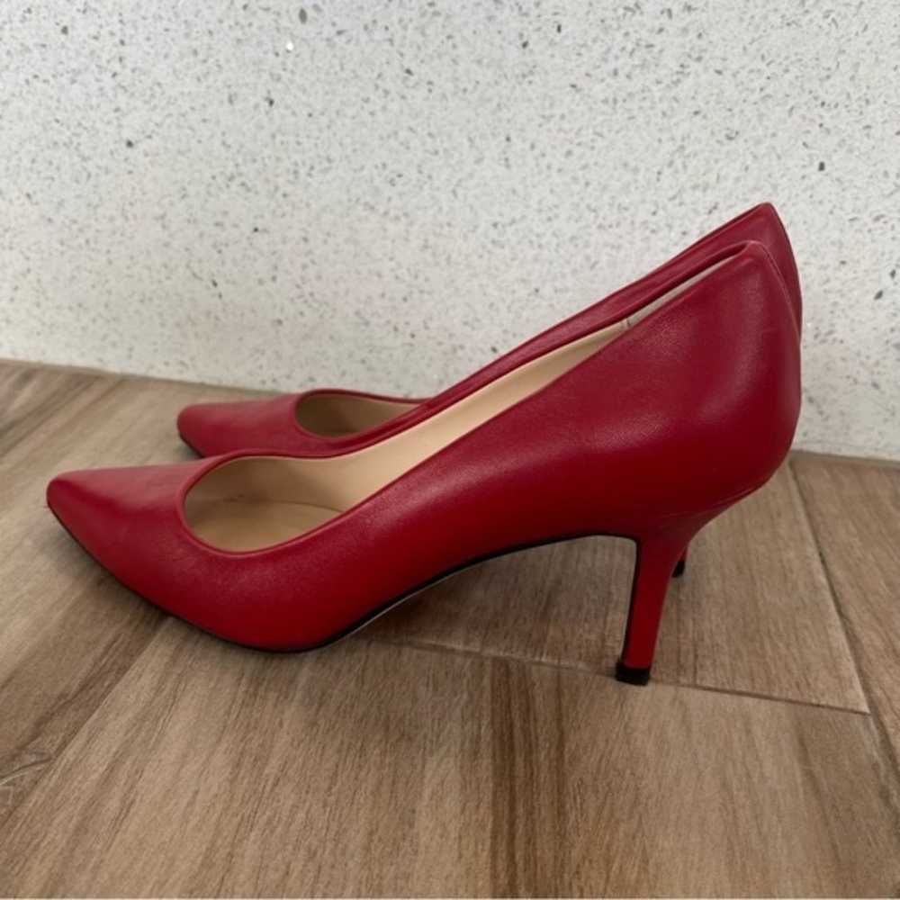 JON JOSEF Pointed Toe Red Leather Heels Size 9 - image 3