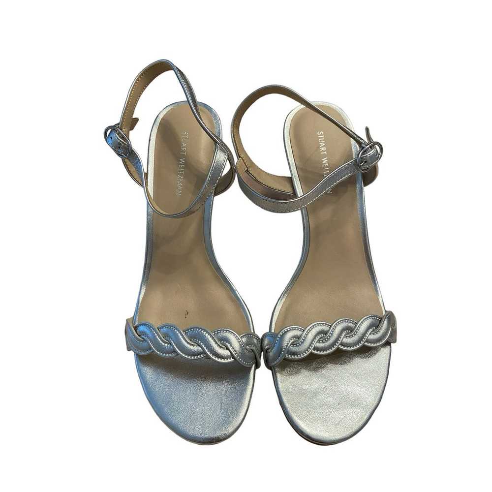 STUART WEITZMAN Twisted Stiletto Heel Sandals Lea… - image 4