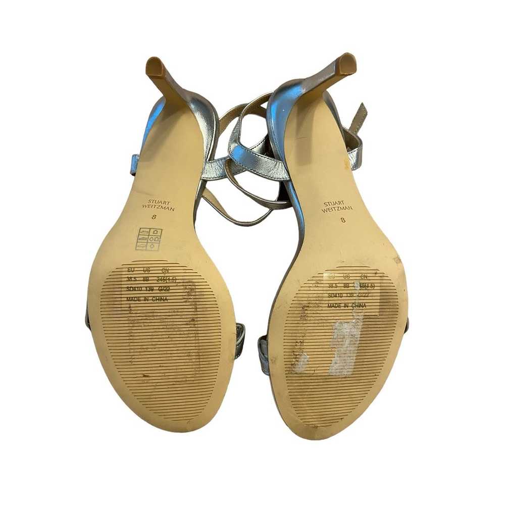 STUART WEITZMAN Twisted Stiletto Heel Sandals Lea… - image 9