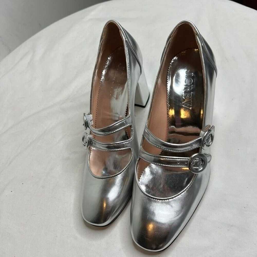 J.Crew $268 Maisie Double Strap Heels Metallic Le… - image 6