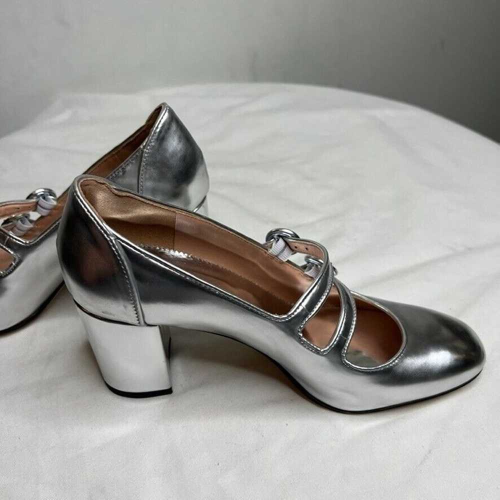 J.Crew $268 Maisie Double Strap Heels Metallic Le… - image 7