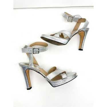 Michael Kors Barbara SILVER LEATHER SANDALS size 9