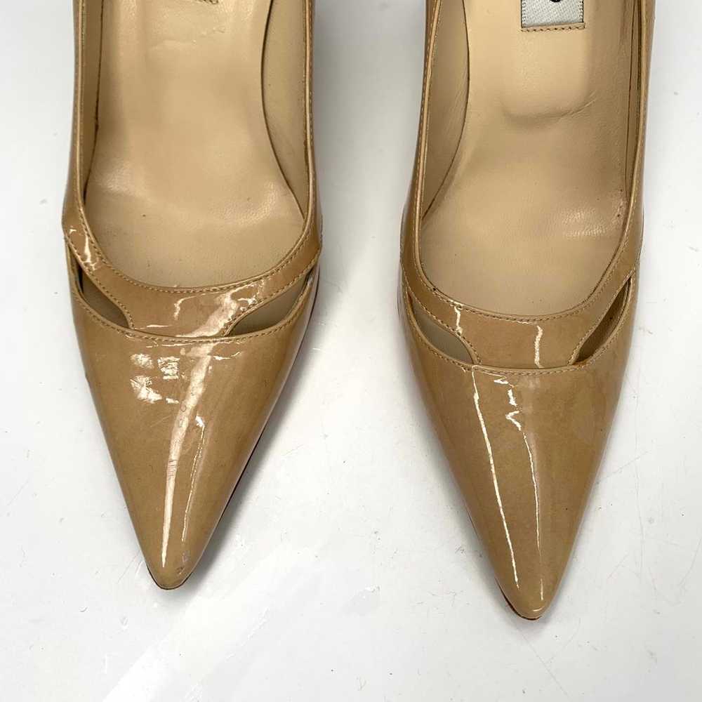 JIMMY CHOO patent leather beige heels shoes point… - image 3