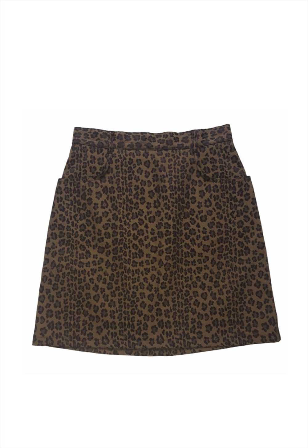 Vintage Fendi skirt mini leopard print FF zucca l… - image 1