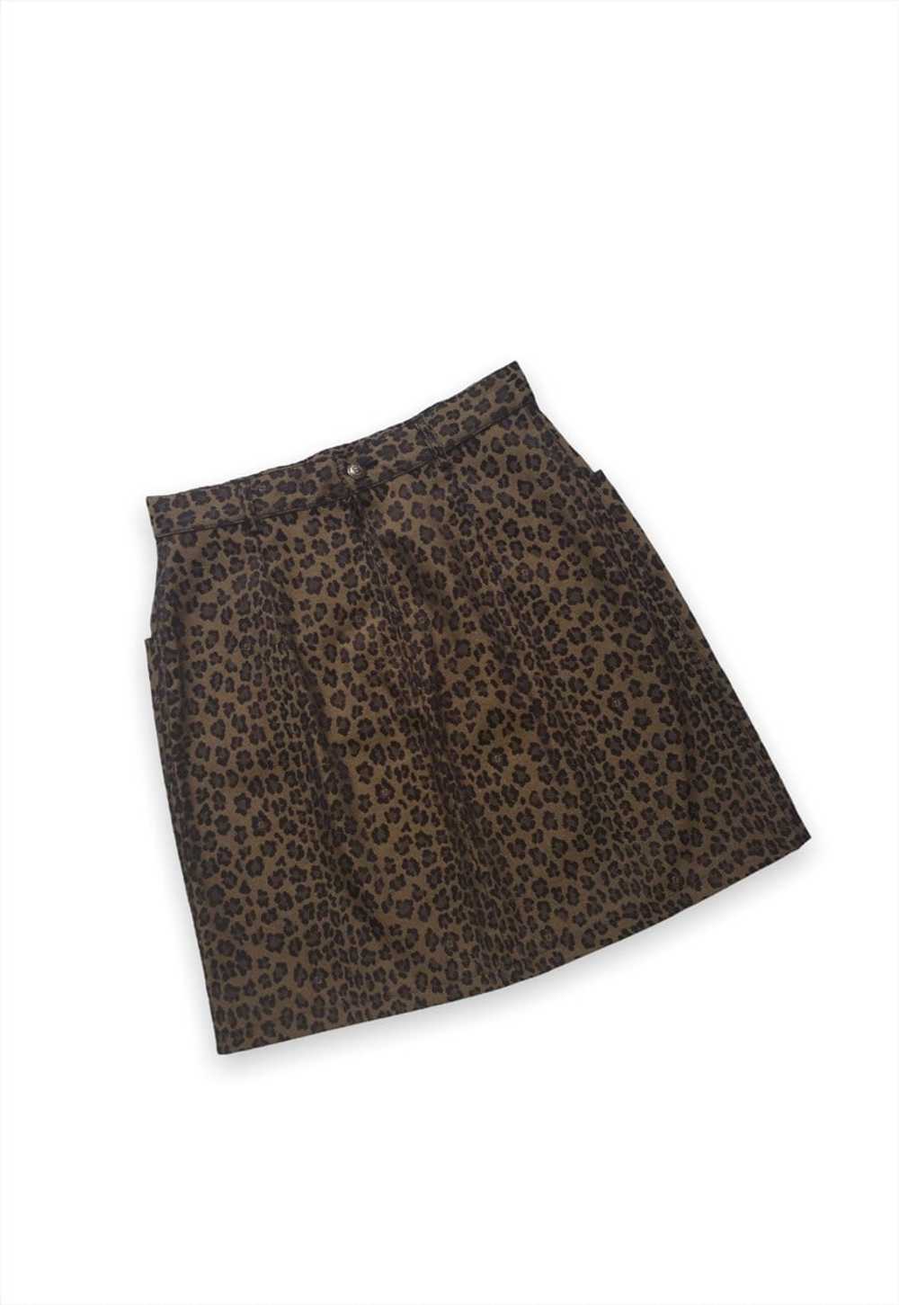 Vintage Fendi skirt mini leopard print FF zucca l… - image 3