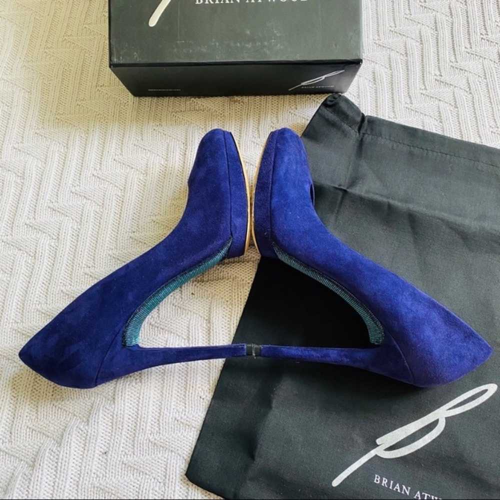 B Brian Atwood purple suede pumps - image 5