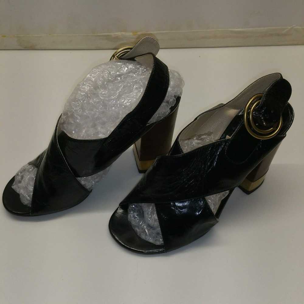 Chloe  Patent Leather Black Block Heels Sz 6.5 us… - image 2