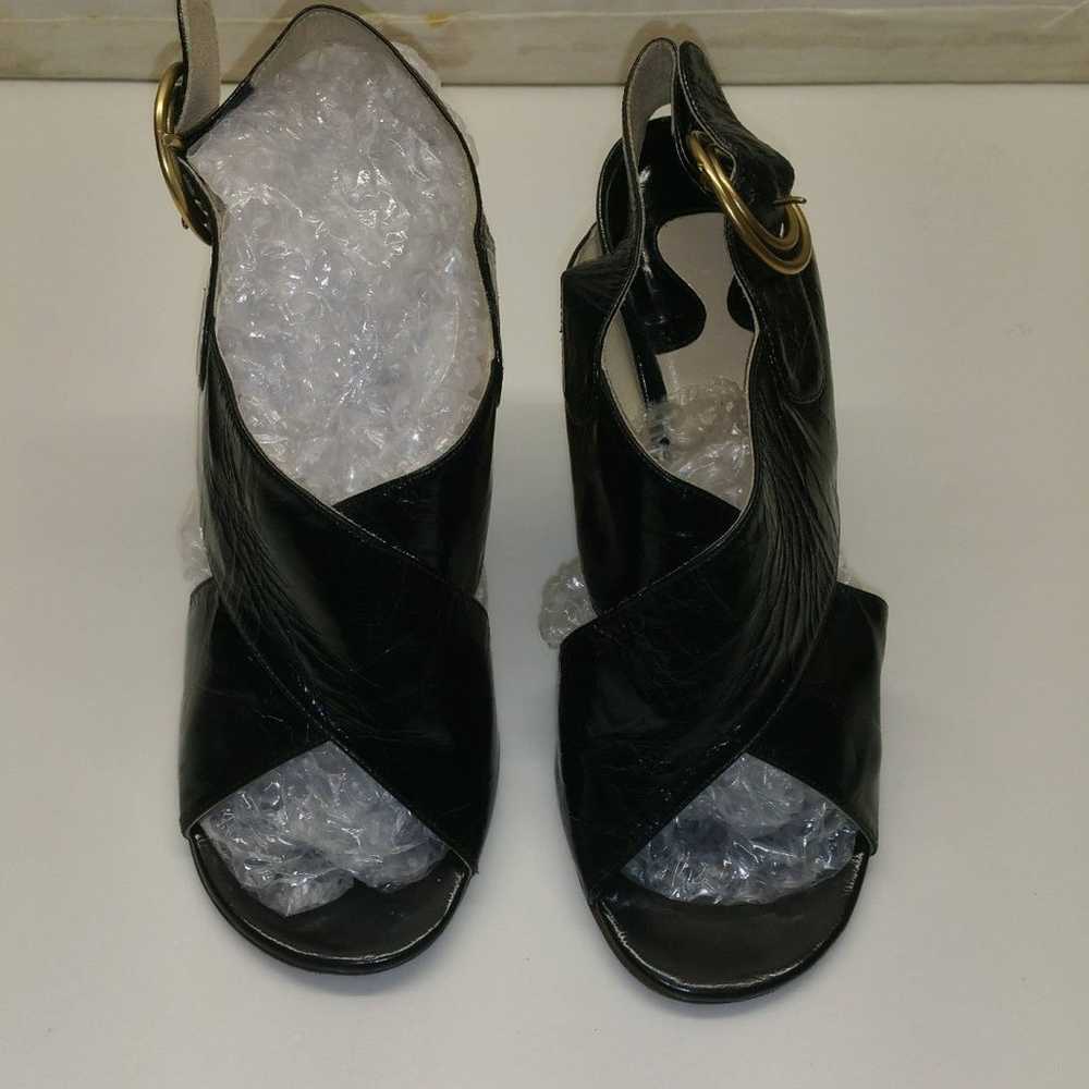 Chloe  Patent Leather Black Block Heels Sz 6.5 us… - image 3