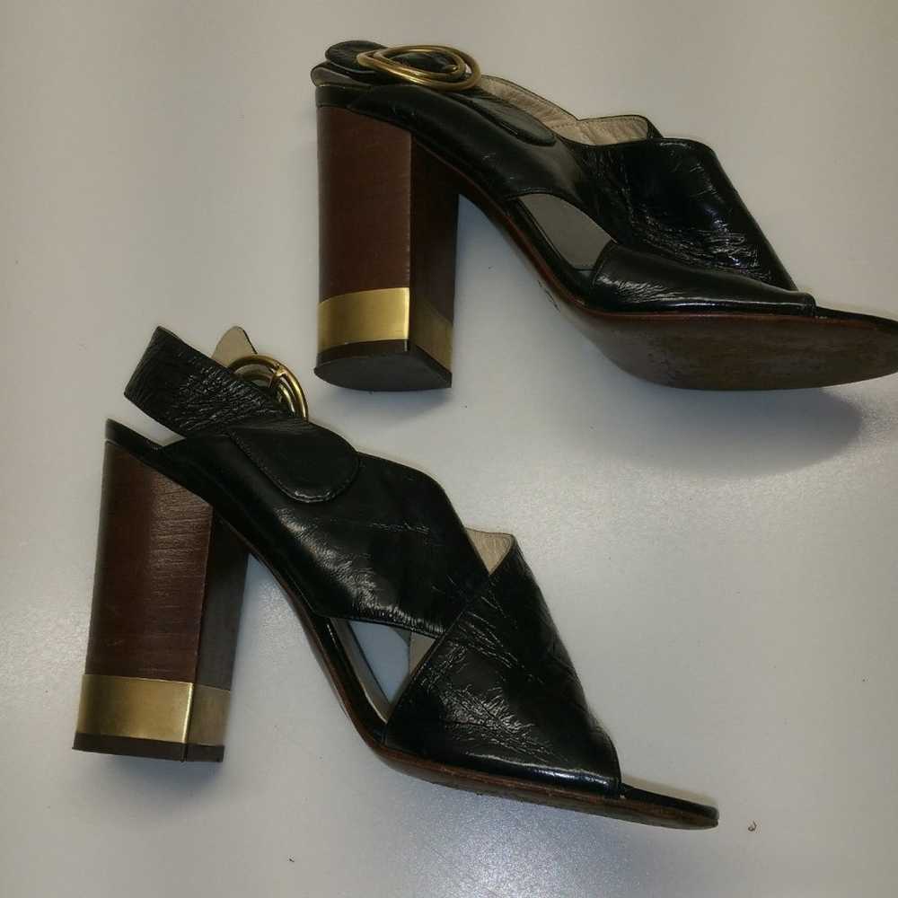 Chloe  Patent Leather Black Block Heels Sz 6.5 us… - image 7