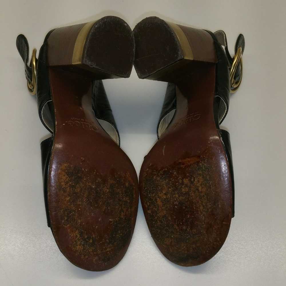 Chloe  Patent Leather Black Block Heels Sz 6.5 us… - image 9
