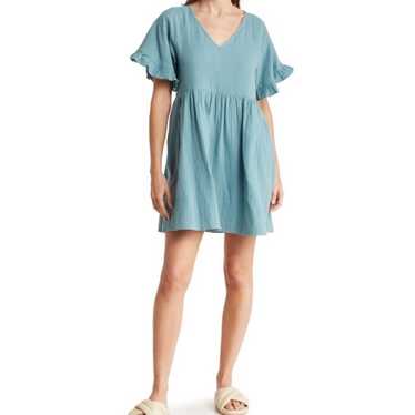 Madewell Ruffle Sleeve Easy Loose Fit Mini Dress … - image 1