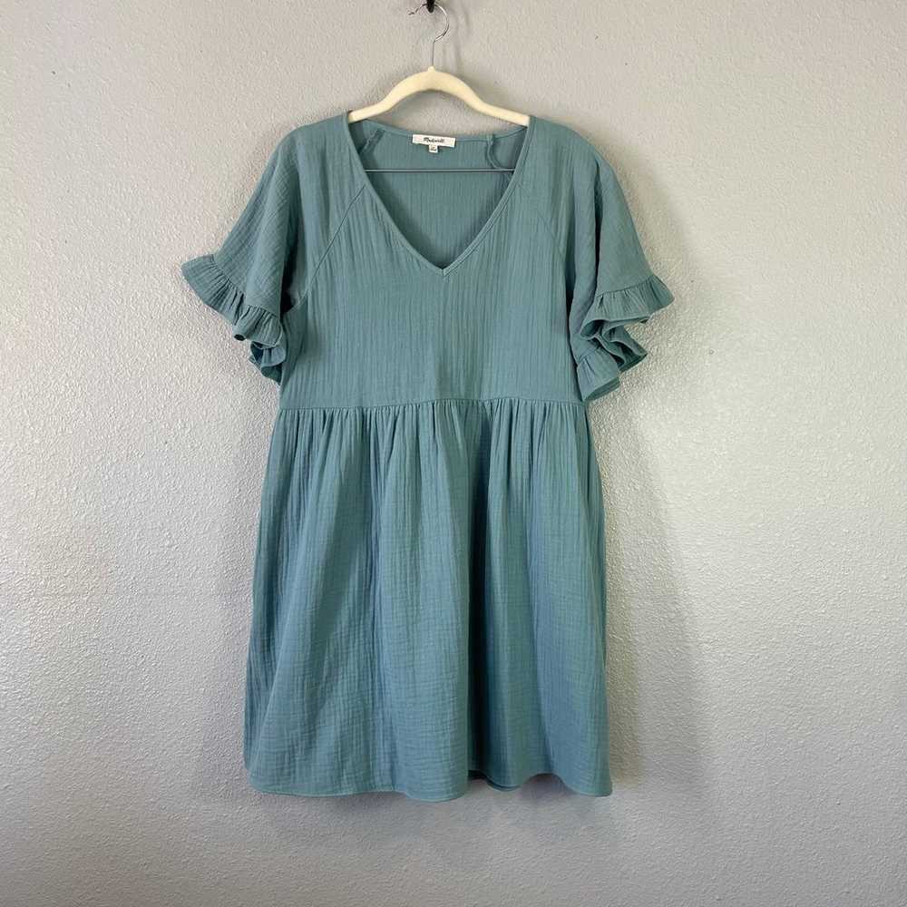 Madewell Ruffle Sleeve Easy Loose Fit Mini Dress … - image 2