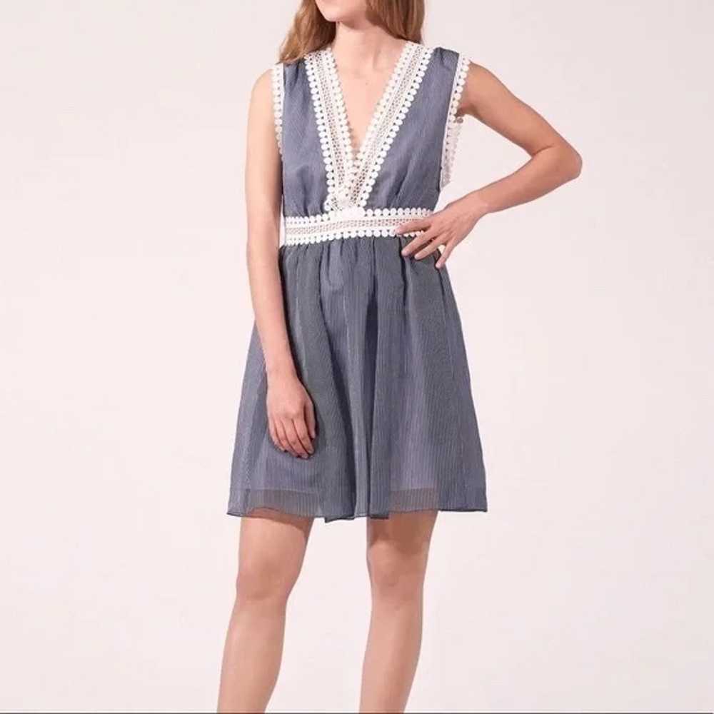 Sandro Paris blue and white mini dress. Size 2 - image 1