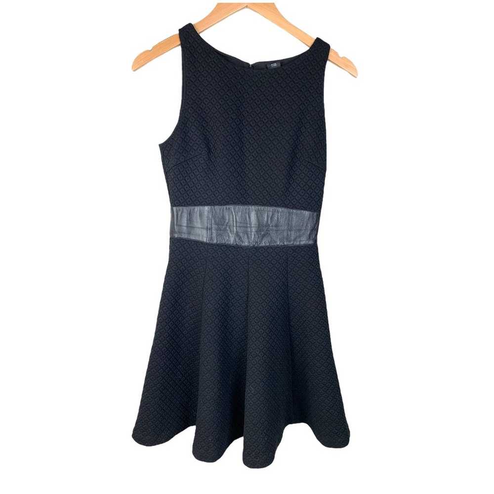 Club Monaco Black Fit & Flare Tabitha Dress Leath… - image 2