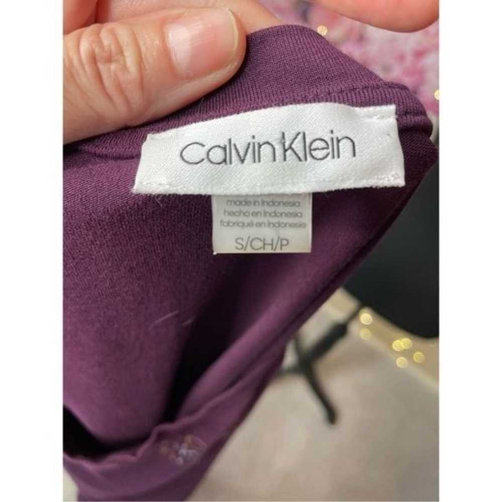 Calvin Klein Metallic Logo Purple Cotton T-Shirt … - image 8