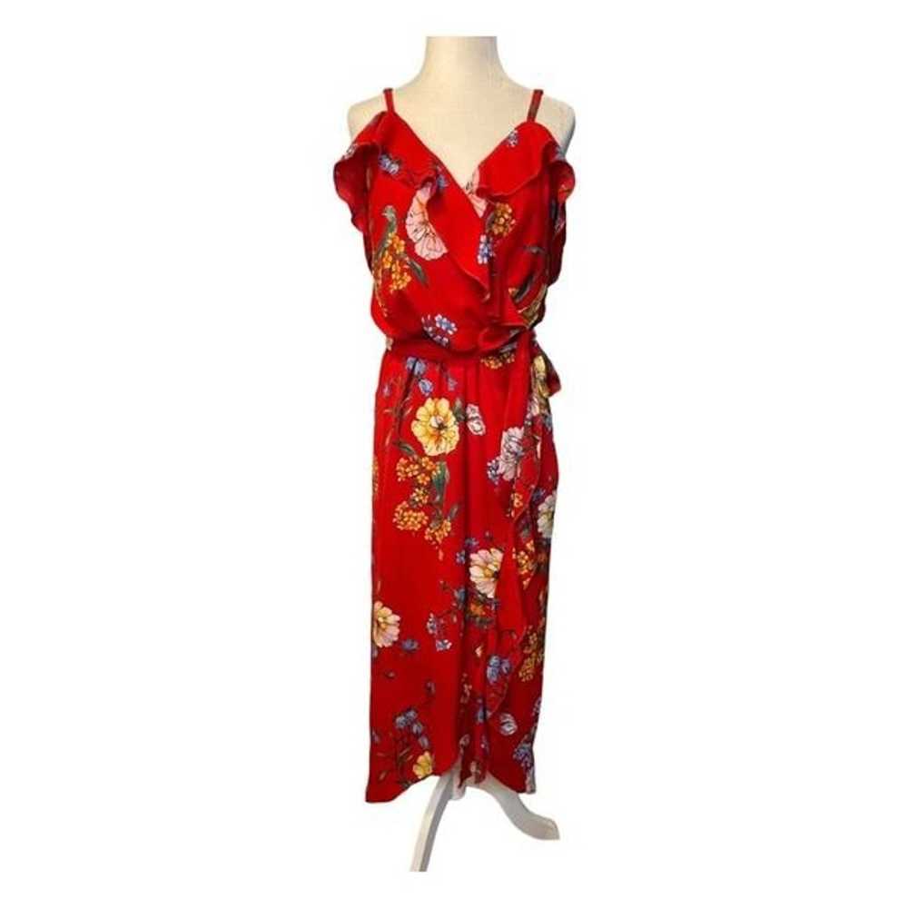 Charming Charlie Maxi Dress Red Blue Green Floral… - image 1