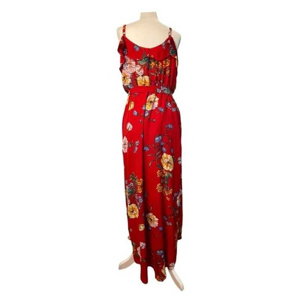 Charming Charlie Maxi Dress Red Blue Green Floral… - image 3