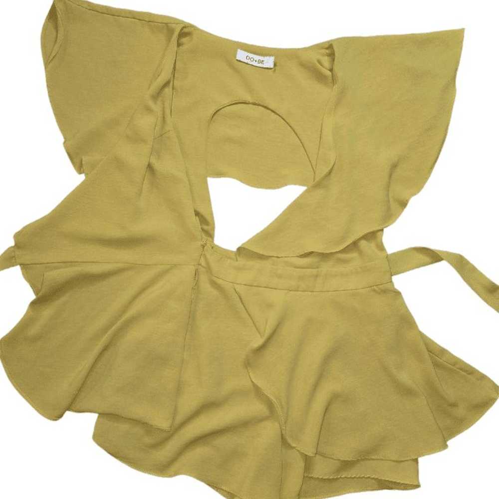 Women's DO+BE Mustard Yellow Wrap Dress Romper Si… - image 2