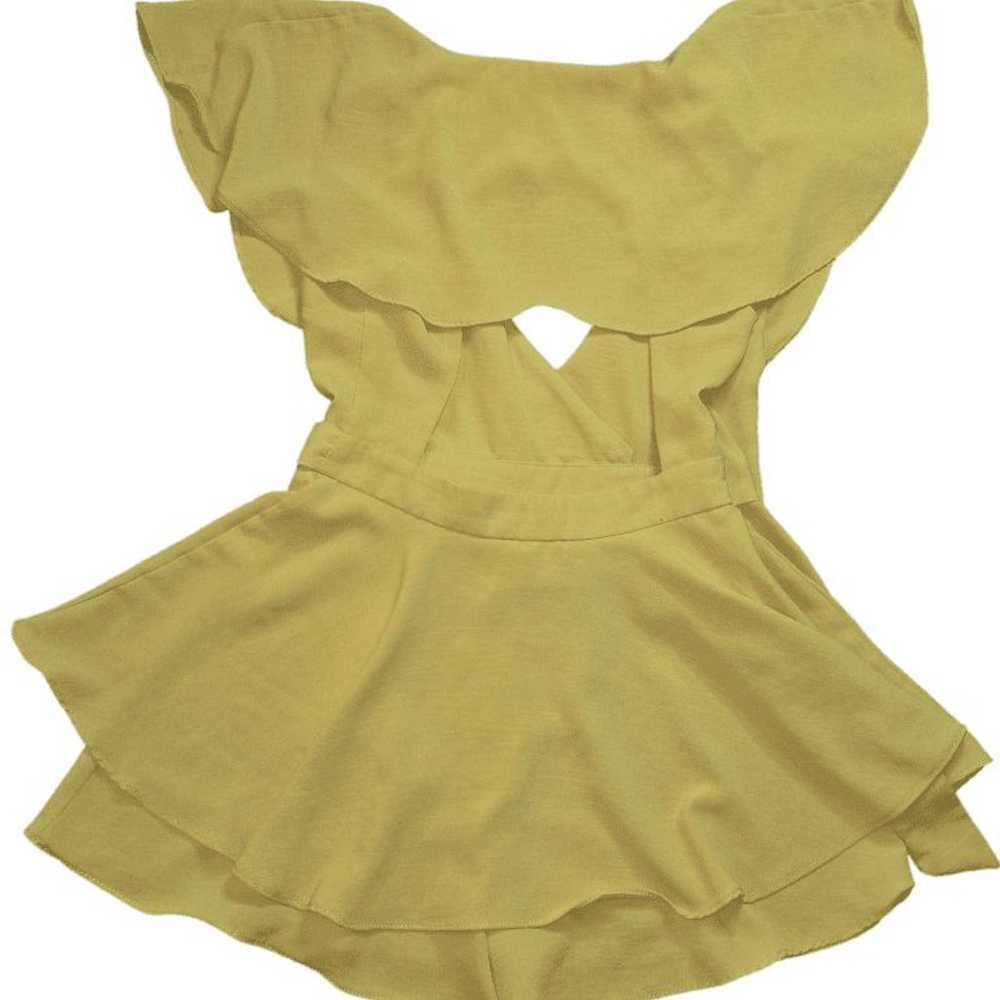 Women's DO+BE Mustard Yellow Wrap Dress Romper Si… - image 5