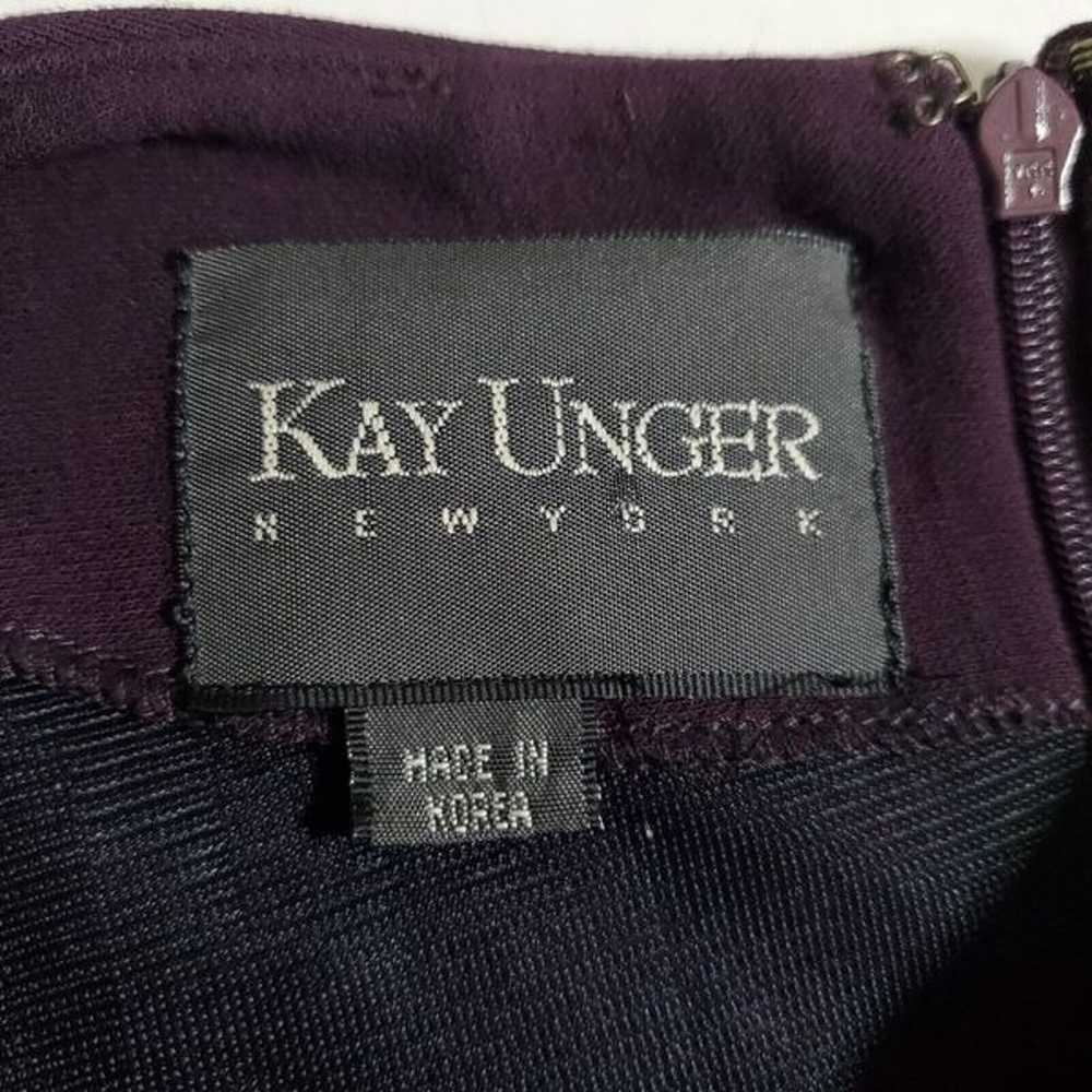 Kay Unger Ponte Knit Sheath Dress Size S Purple L… - image 8