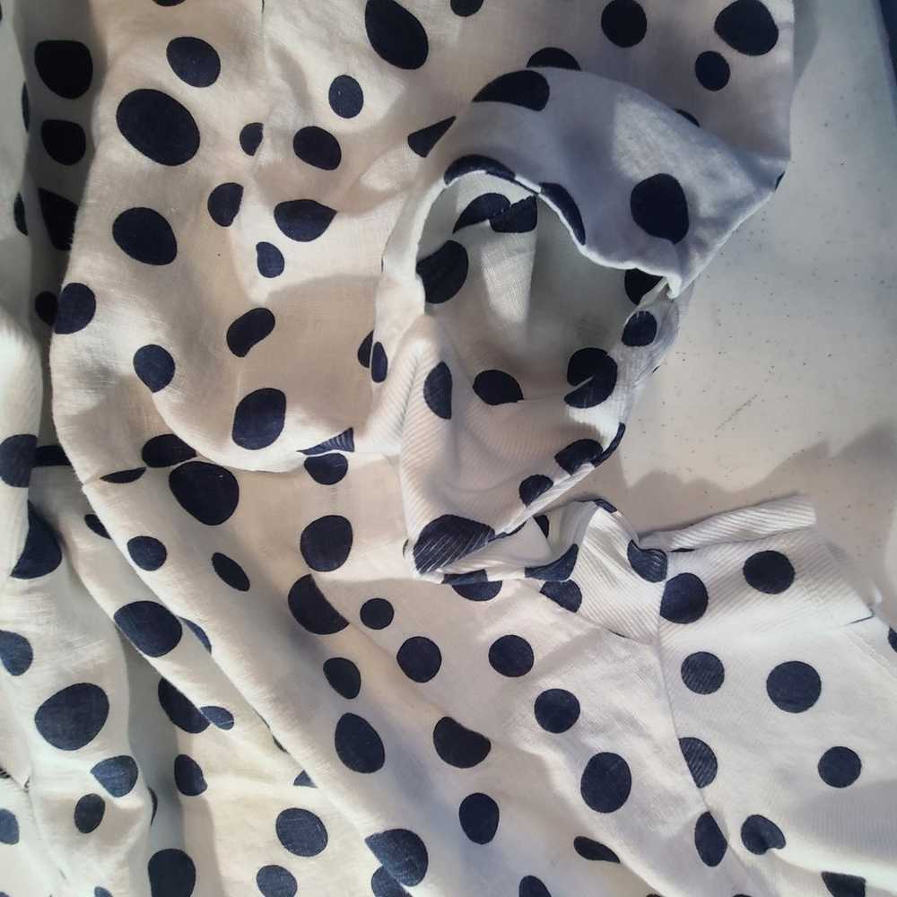 Luca Vanucci Polka Dot Linen Short Sleeve Midi Dr… - image 6