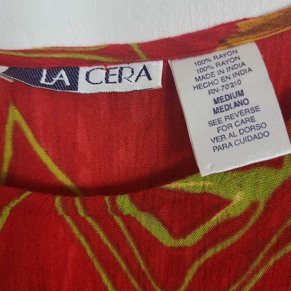 La Cera Womens Midi Dress MuMu Red Boho Hippie Bu… - image 5