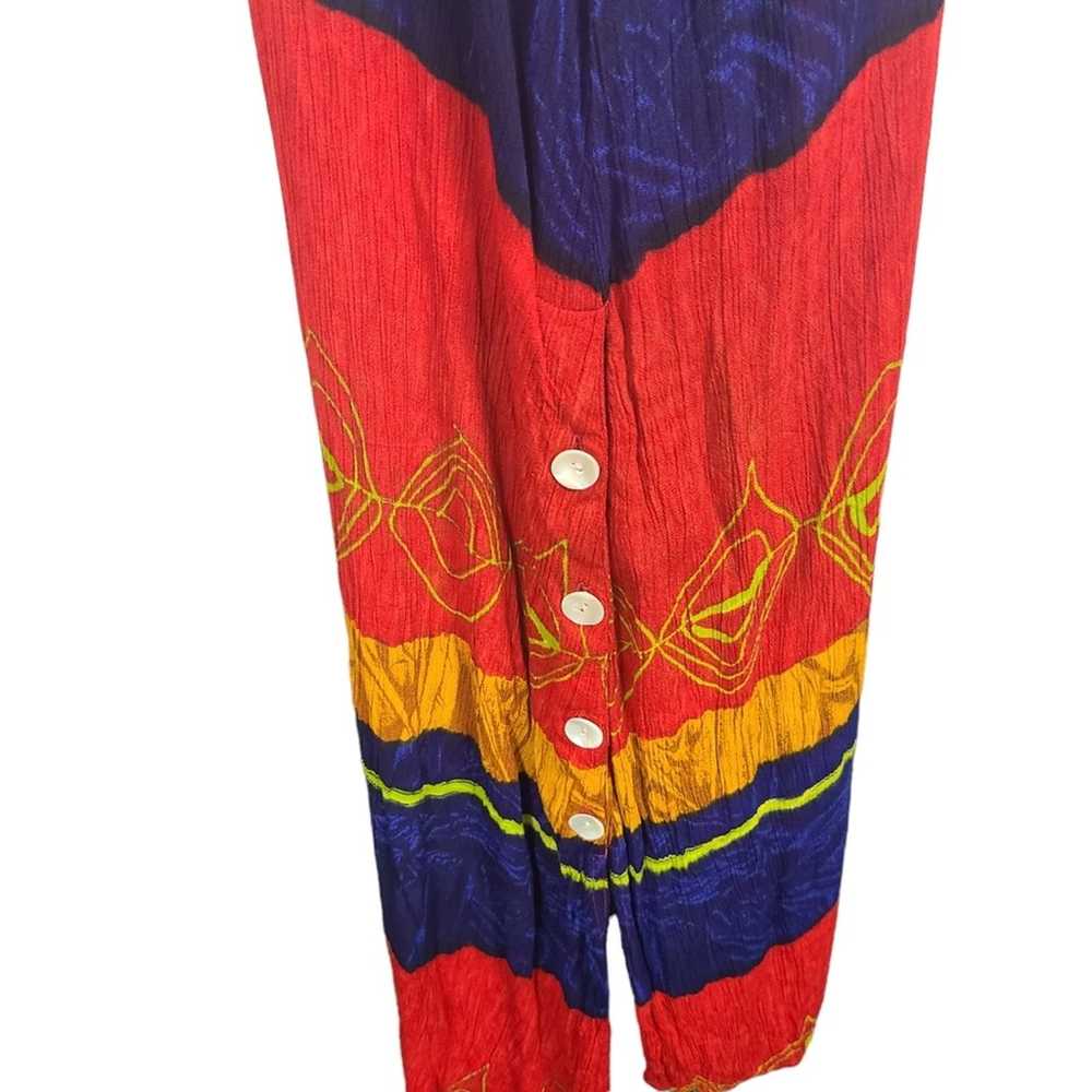 La Cera Womens Midi Dress MuMu Red Boho Hippie Bu… - image 6