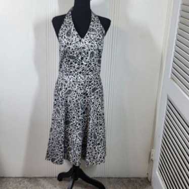 Ann Taylor Black & White Halter Dress - image 1