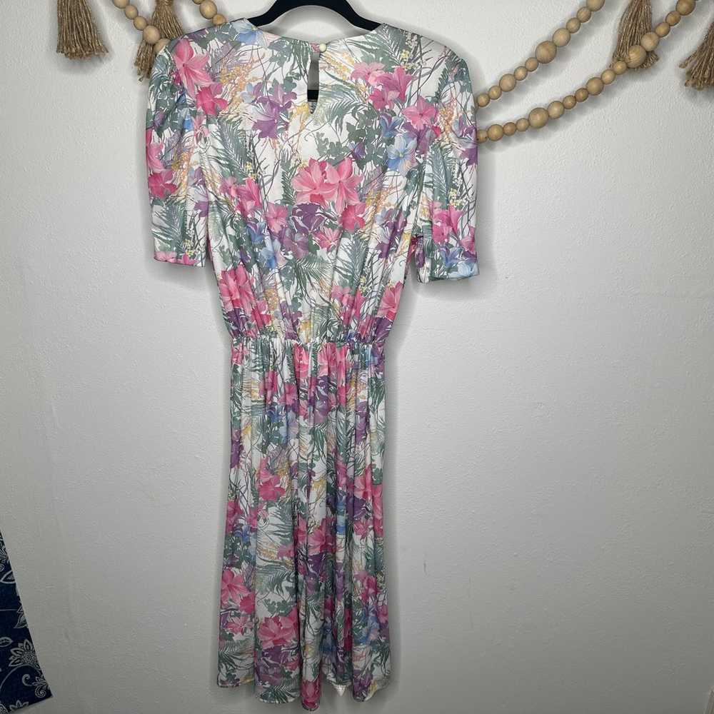 Vintage Prato Pastel Floral Polyester Dress - image 4