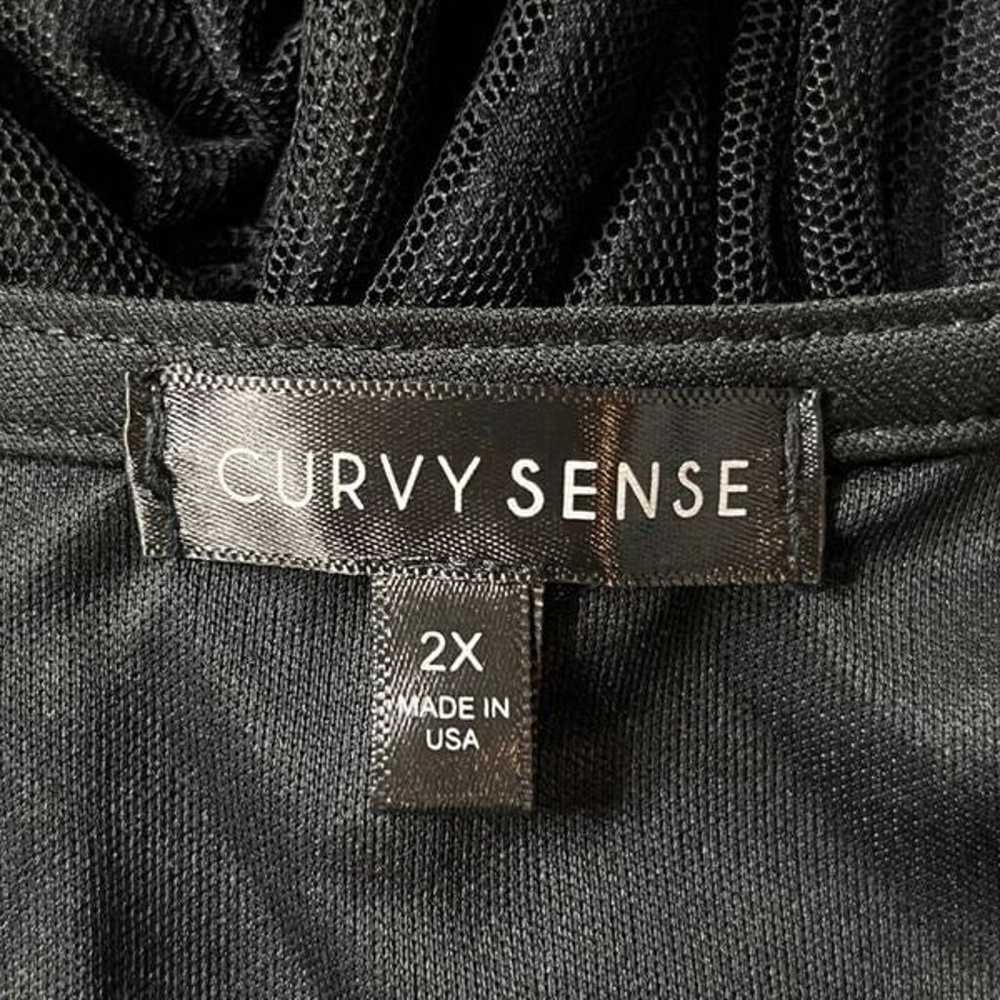 Curvy Sense Womens Drape Dress Black Swiss Dot Sh… - image 9