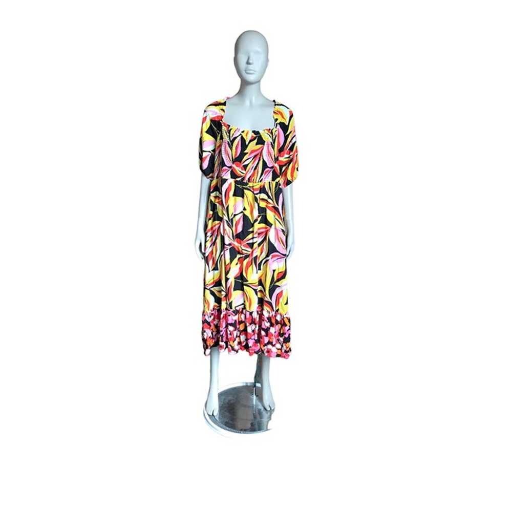 The Get Black, Yellow and Pink Patterned Dress - image 1