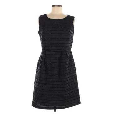 Cynthia Rowley Sheath Dress Black Sparkle Striped… - image 1
