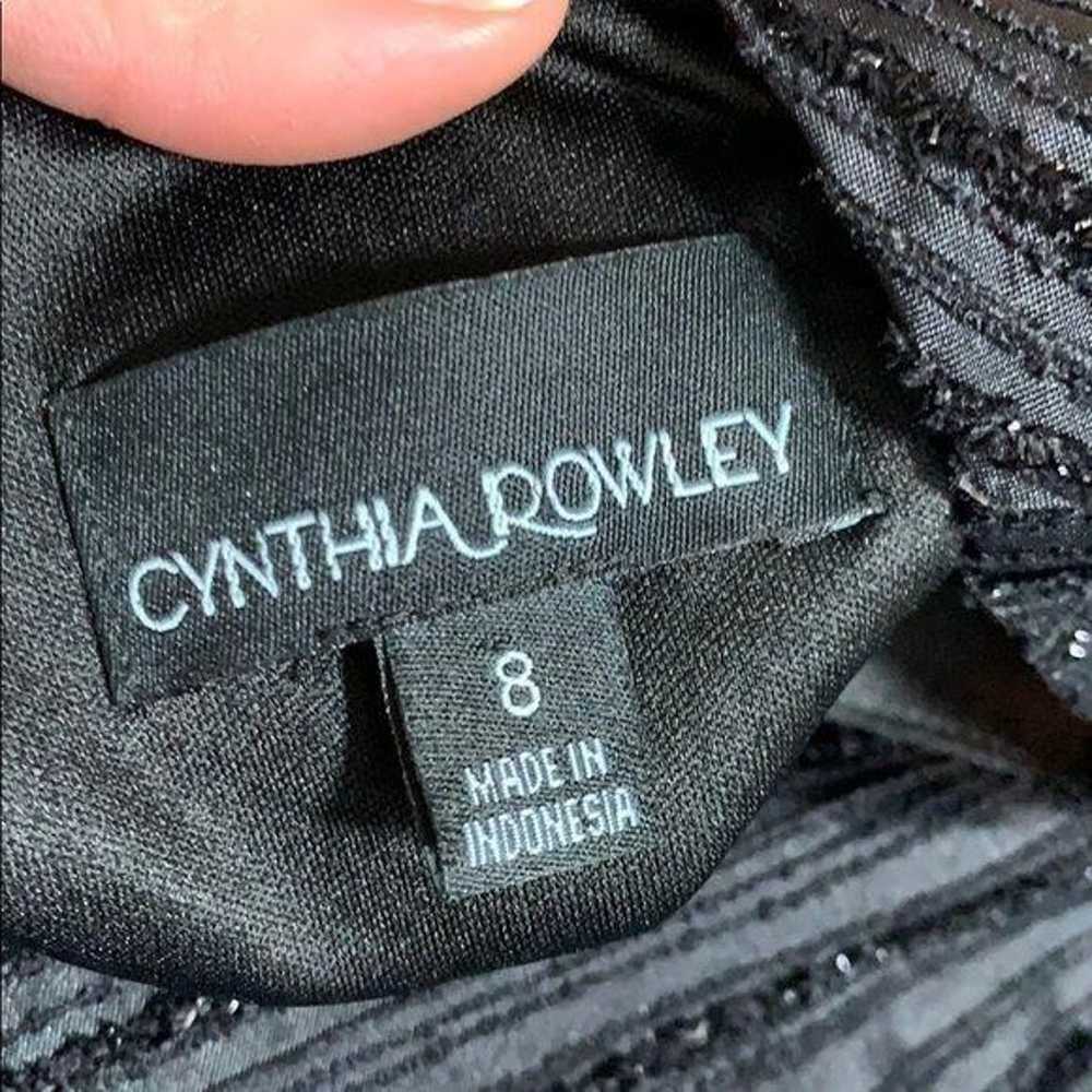 Cynthia Rowley Sheath Dress Black Sparkle Striped… - image 4