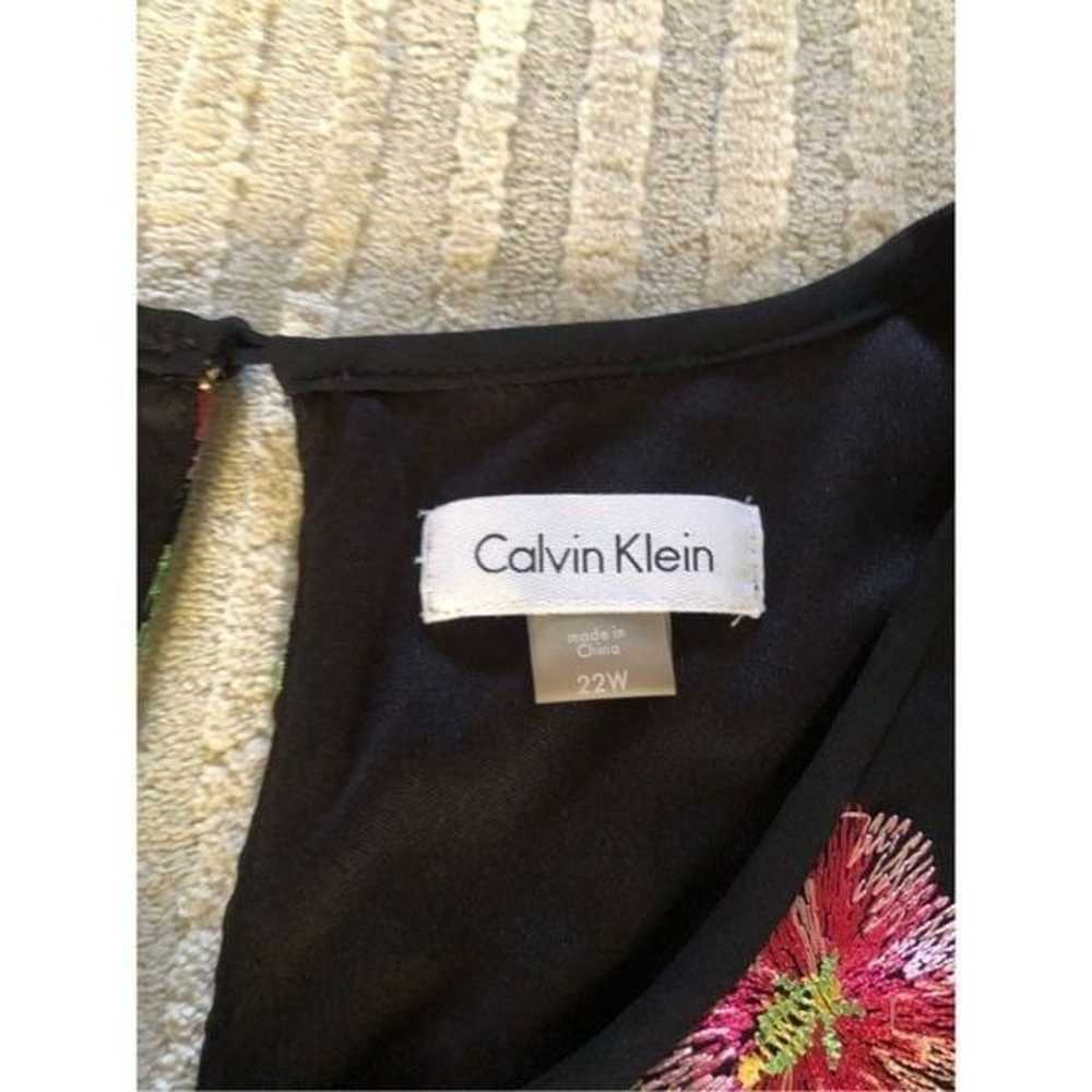 Calvin Klein Womens Black  Embroidered Floral Shi… - image 10