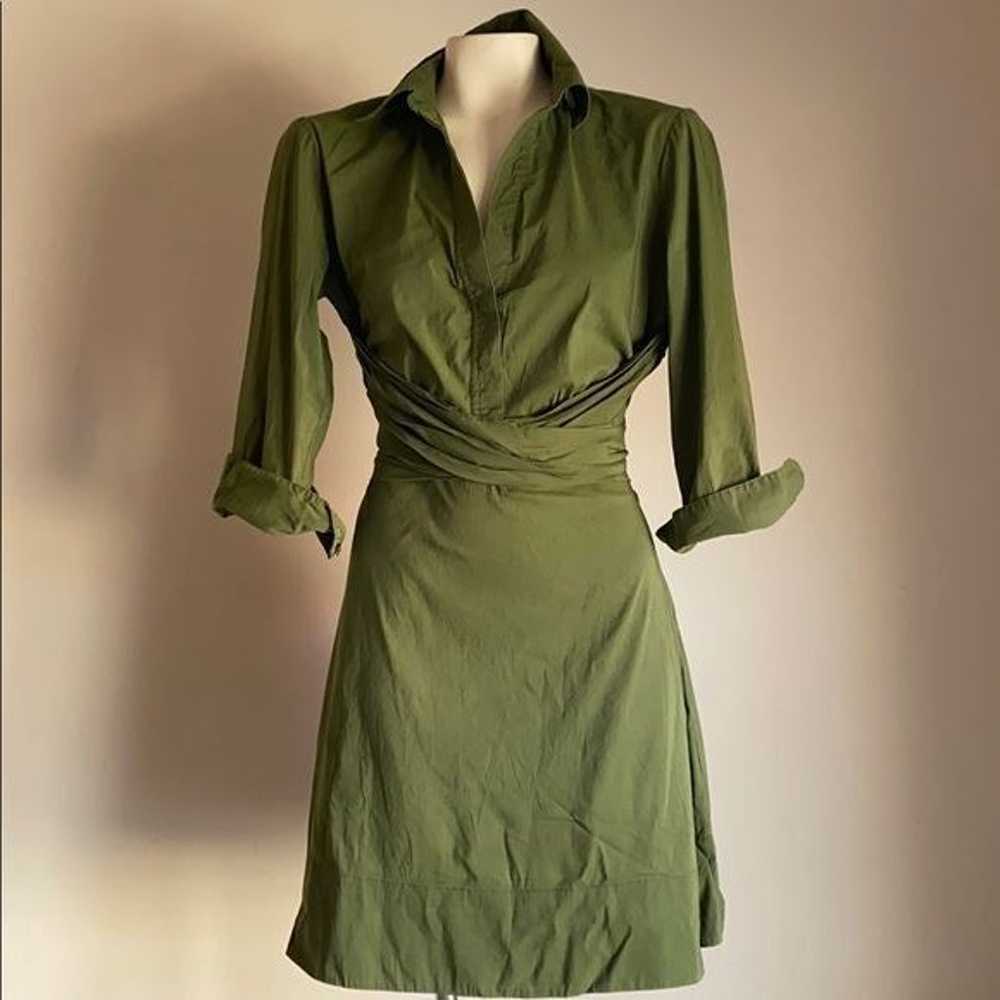 Bcbgmaxazria dress green flare - image 1