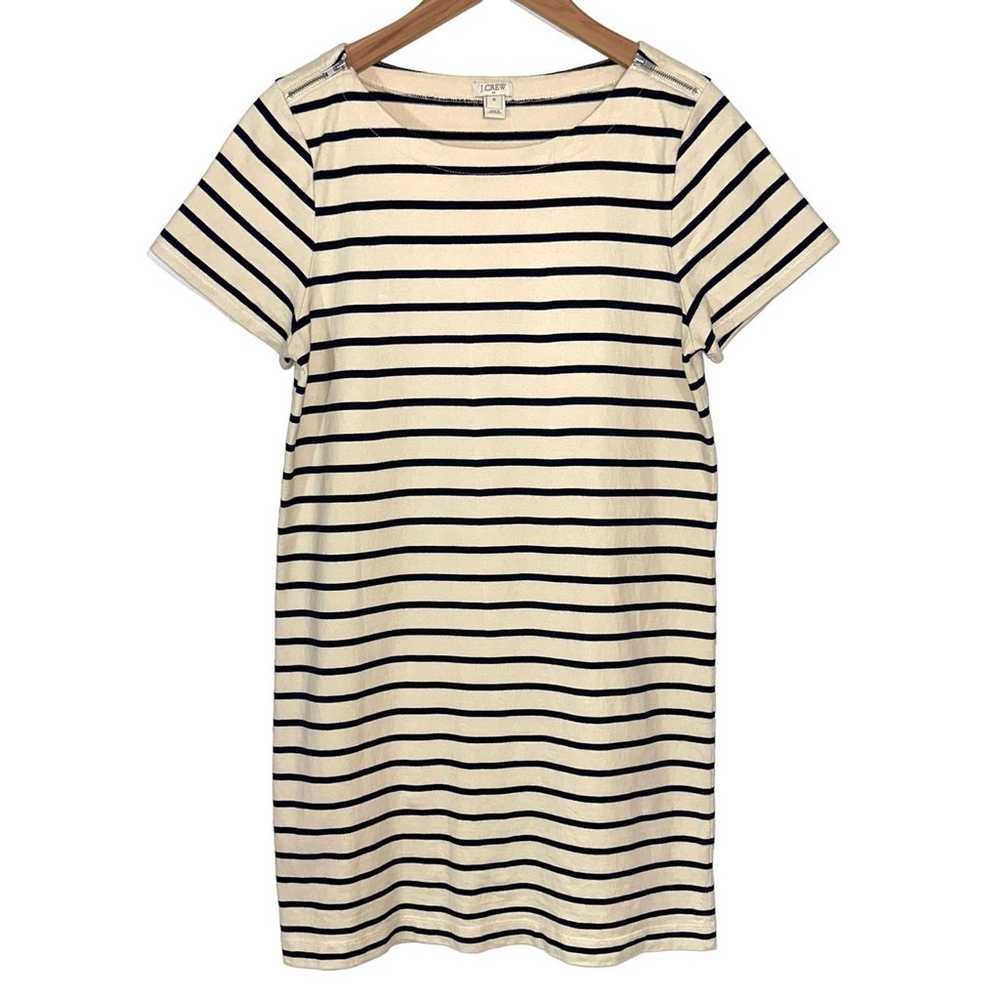 JCrew Factory Striped Zipper T-Shirt Dress - image 1