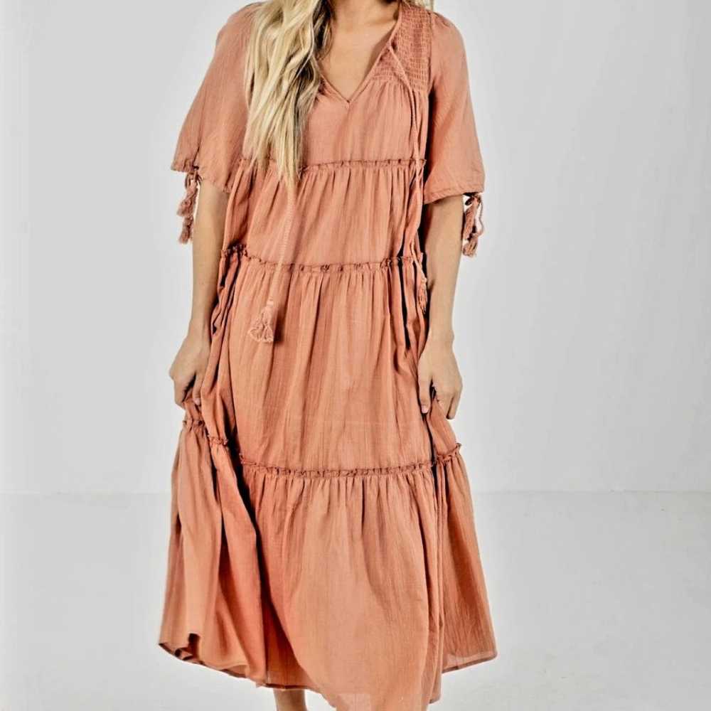 Listicle Dress Women's Size L Dusty Orange Cotton… - image 1