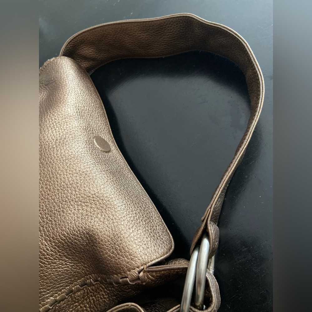 SABRINA SCALA Leather Bronze Metallic Bag - image 5